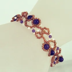 Bracelet M Rose Gold filled 14K - Arabesque Amethyst-Golden - Bracelet M Rose Gold filled 14K - Rose Gold filled 14K